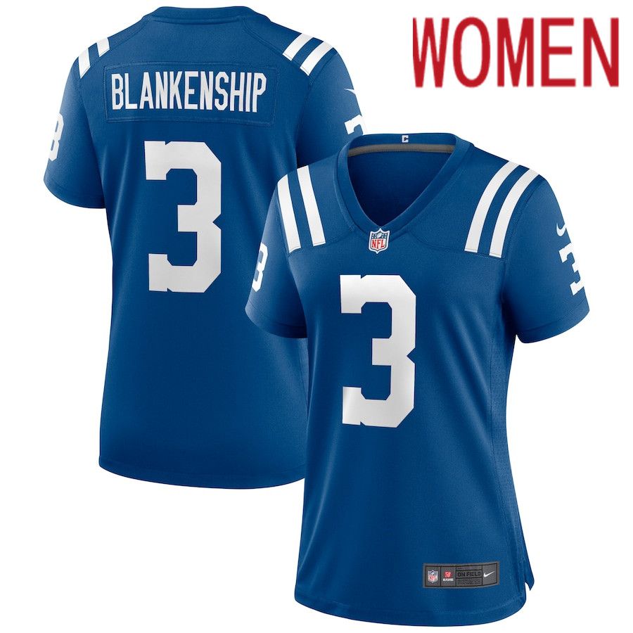 Women Indianapolis Colts 3 Rodrigo Blankenship Nike Royal Game NFL Jersey